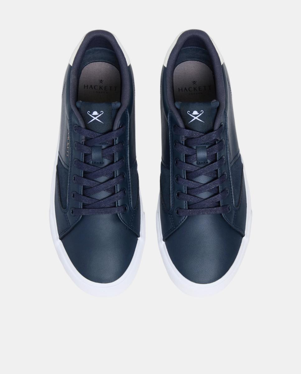 Sapatilhas Desportivas Blake Advance em Pele com Detalhes de Camurça Azul-2