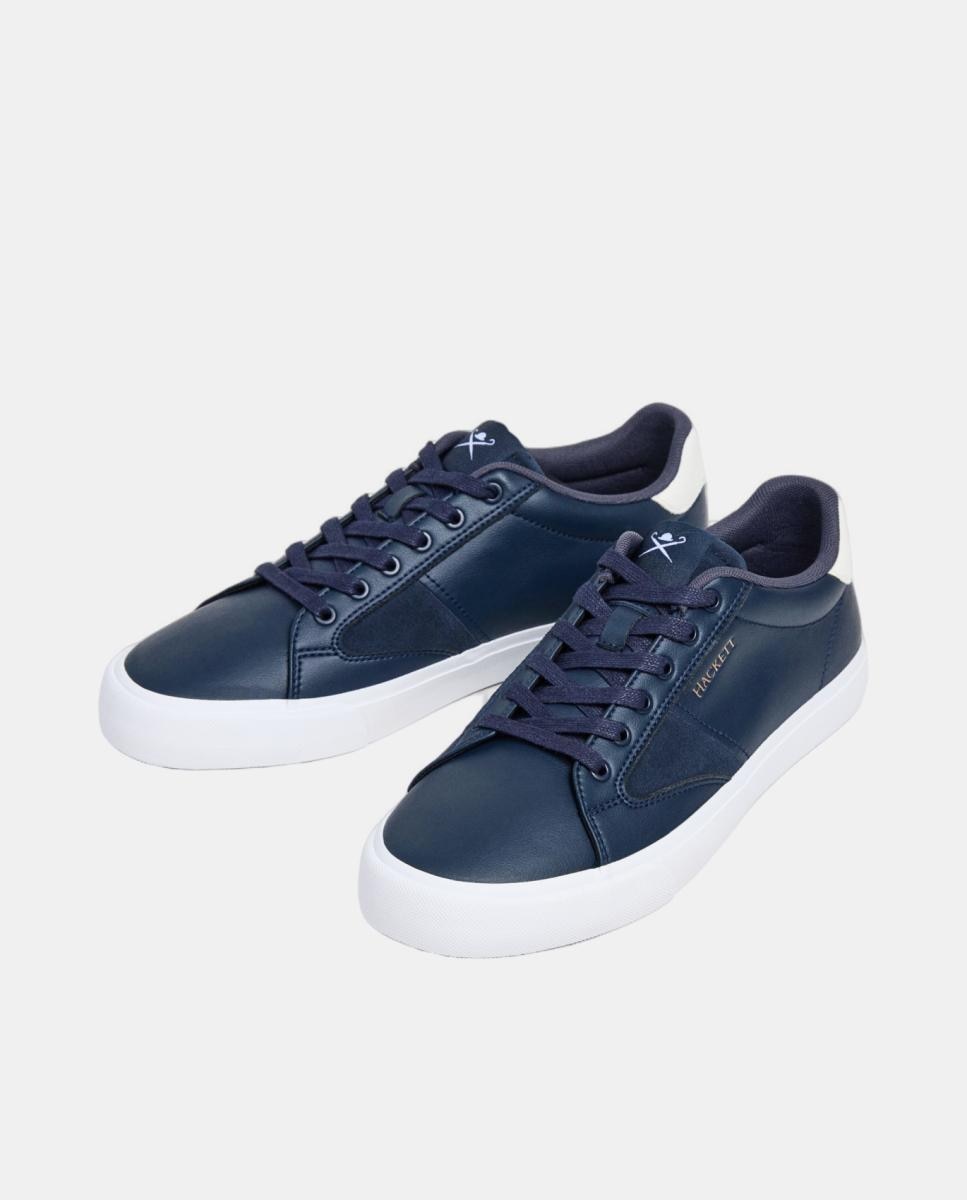 Sapatilhas Desportivas Blake Advance em Pele com Detalhes de Camurça Azul-3