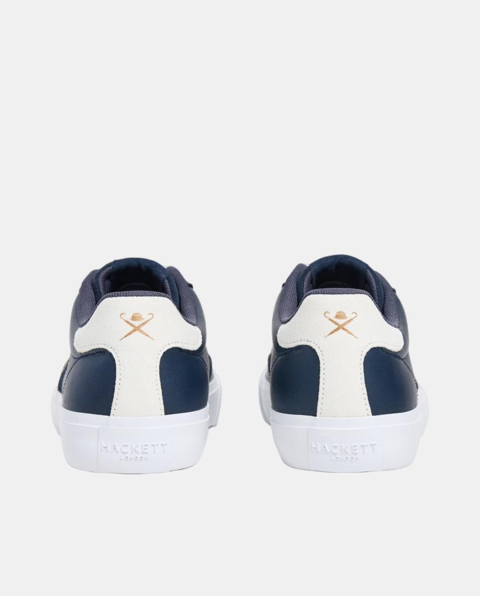 Sapatilhas Desportivas Blake Advance em Pele com Detalhes de Camurça Azul-4