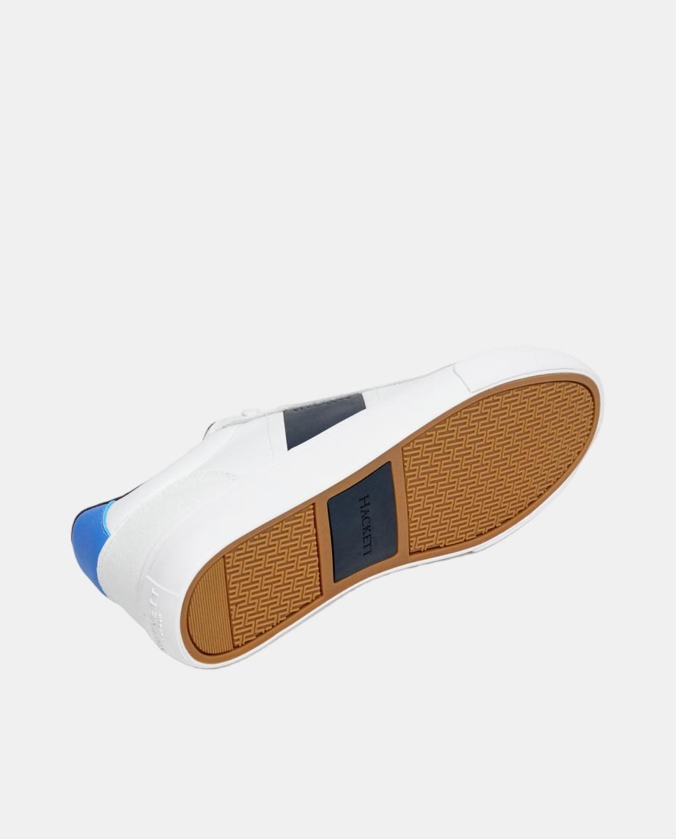 Zapatillas deportivas de hombre Blake Handle de cuero con cordones. - Hackett - Blanco Blanco-6