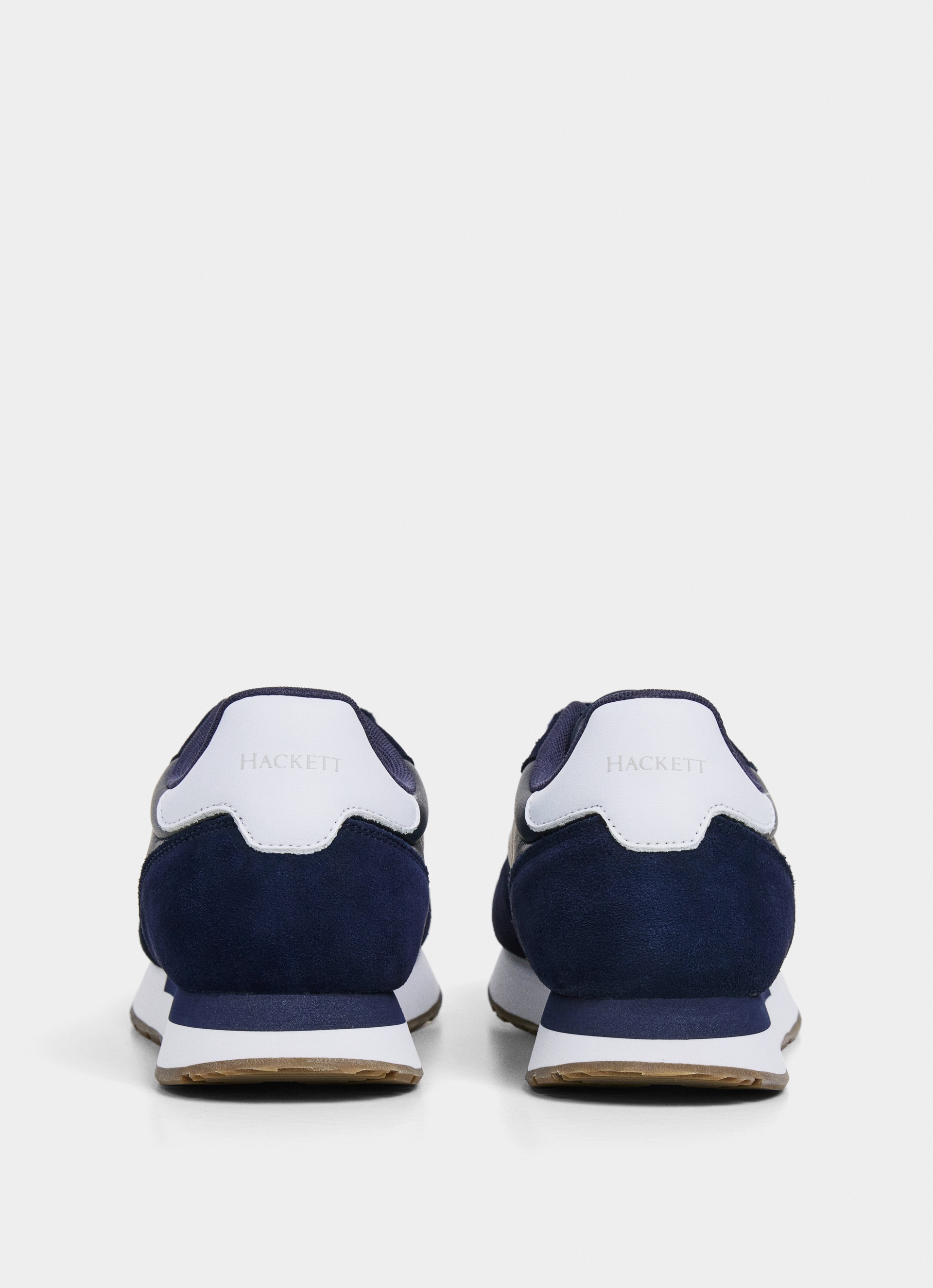 Zapatilla deportiva de hombre de running de piel y ante - Hackett - Azul marino Azul marino-4