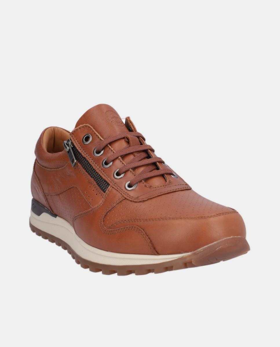 Sapatos Desportivos com Atacadores e Fecho de Correr Couro-2