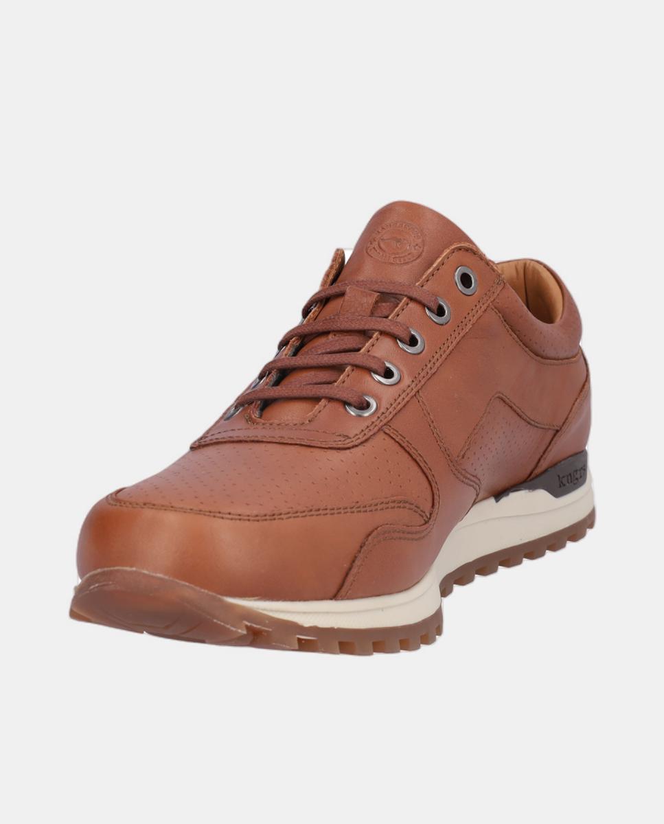 Sapatos Desportivos com Atacadores e Fecho de Correr Couro-3