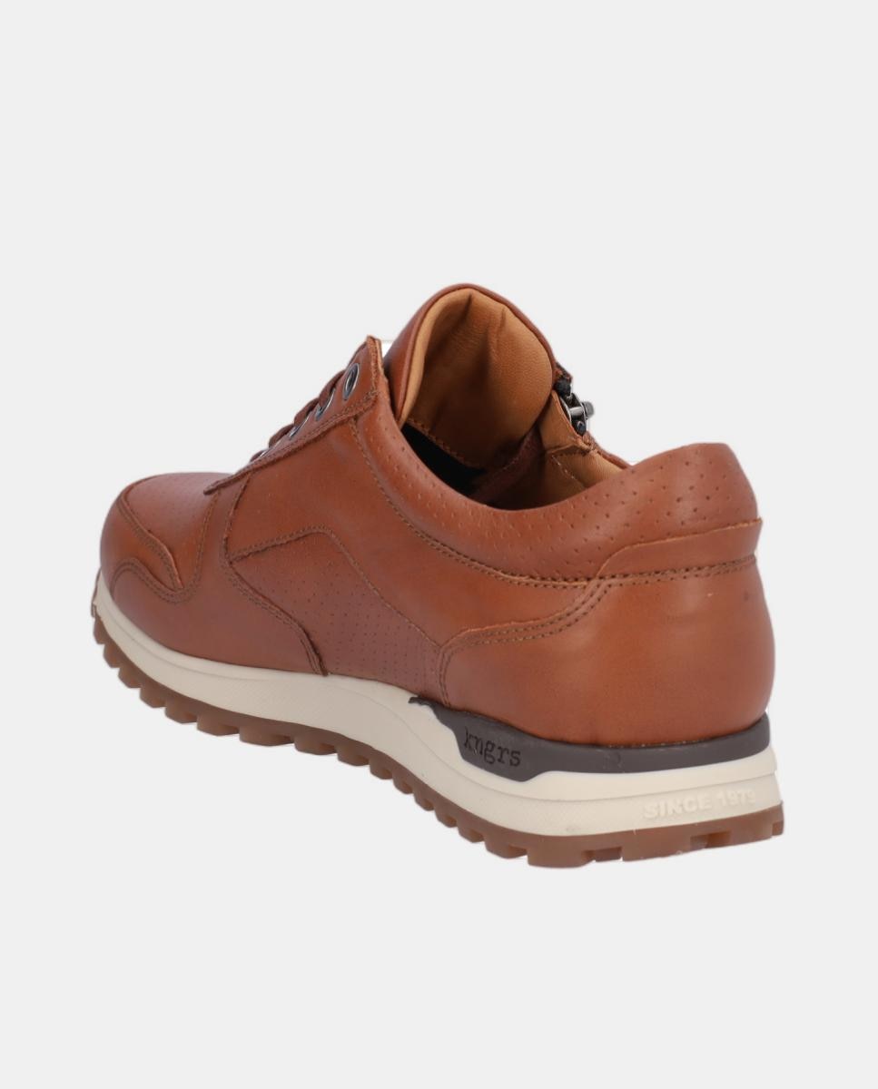 Sapatos Desportivos com Atacadores e Fecho de Correr Couro-5