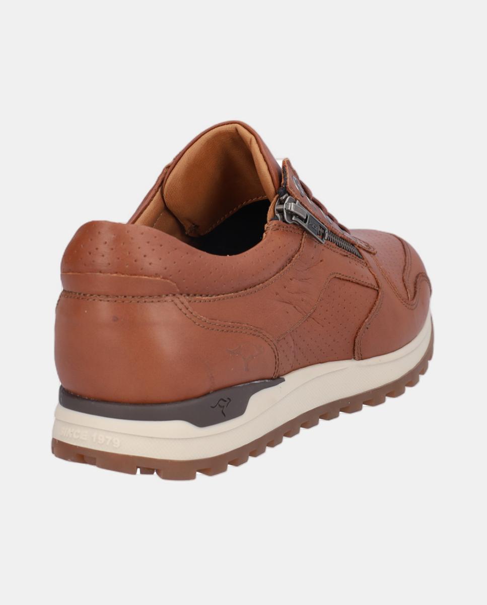 Sapatos Desportivos com Atacadores e Fecho de Correr Couro-6