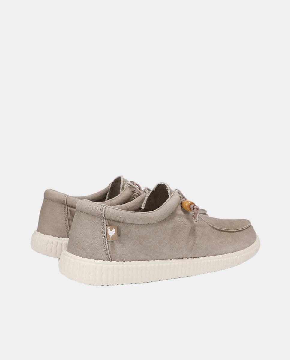 Sapatilhas Tipo Wallabee com Atacadores Elásticos Bege-2