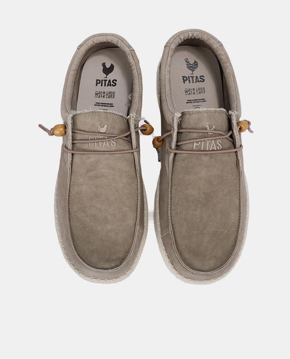 Sapatilhas Tipo Wallabee com Atacadores Elásticos Bege-3