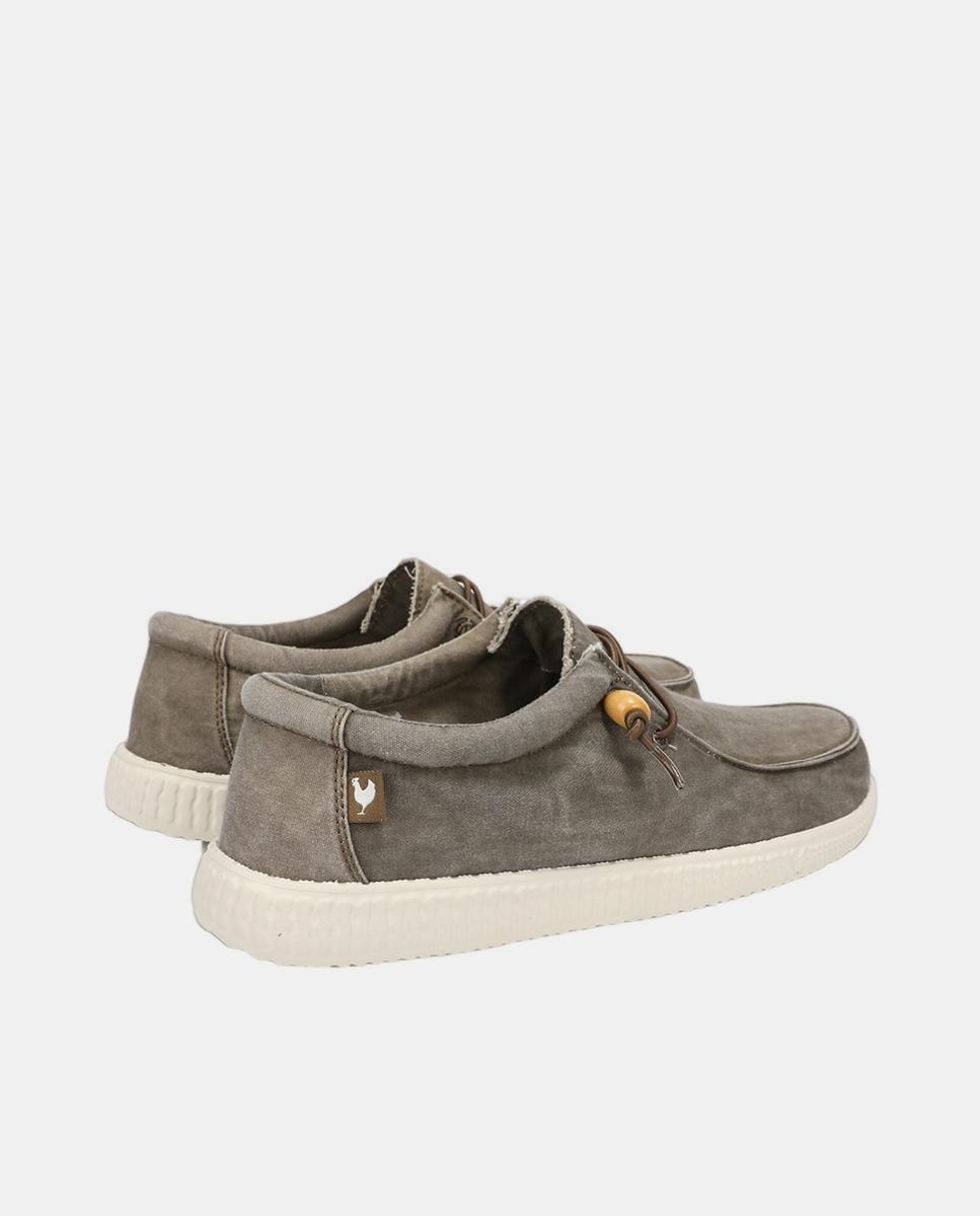 Sapatilhas Tipo Wallabee com Atacadores Elásticos Castanho-3