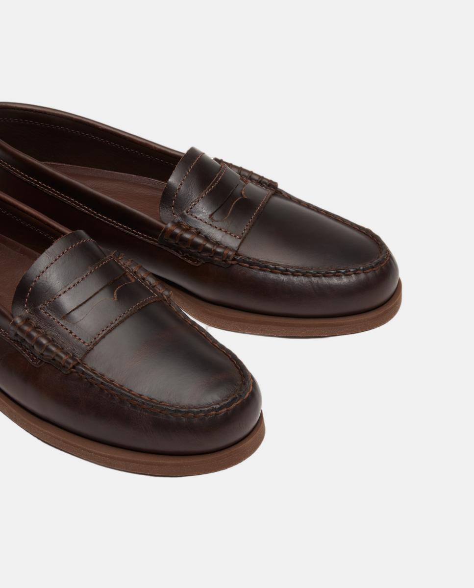 Mocassim Travessão, com Sola de Náuticos Castanho-8
