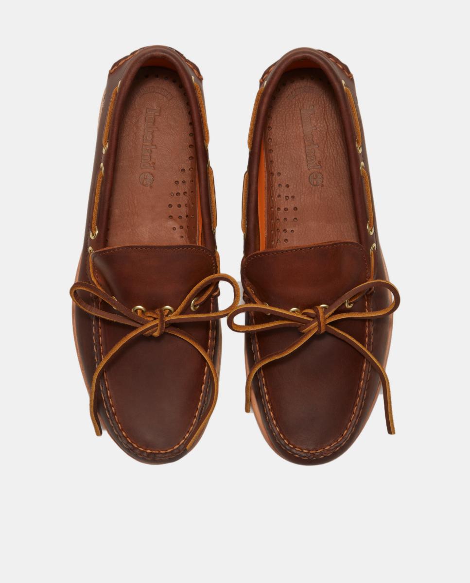 Sapatos Náuticos Artesanais com Laçada Castanho-claro-2