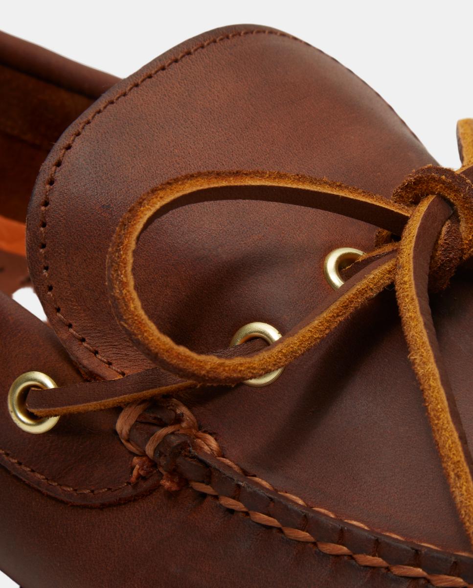 Sapatos Náuticos Artesanais com Laçada Castanho-claro-8