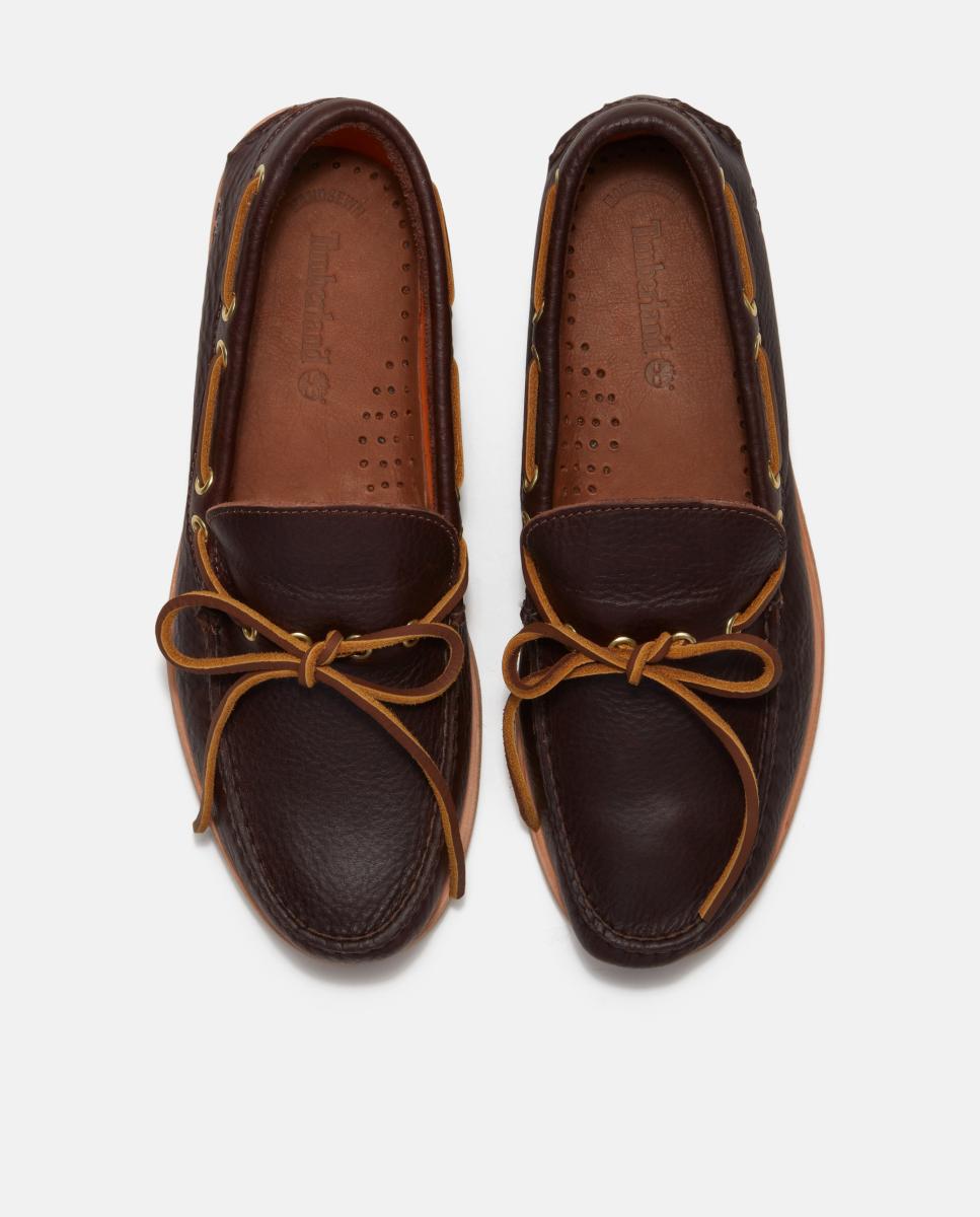 Sapatos Náuticos Artesanais com Laçada Castanho-escuro-3