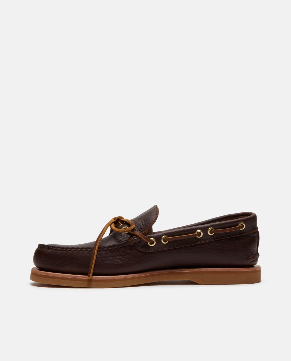 Sapatos Náuticos Artesanais com Laçada Castanho-escuro-5