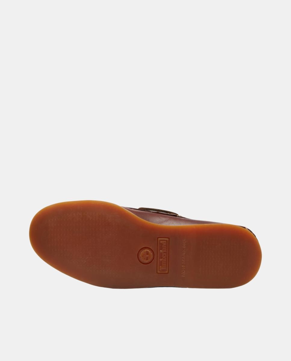 Imagen 3 de Náutico clásico de 2 ojales para hombre en piel cosido a mano sistema de cordones de 360° y suela de caucho - Timberland - Marrón Marrón