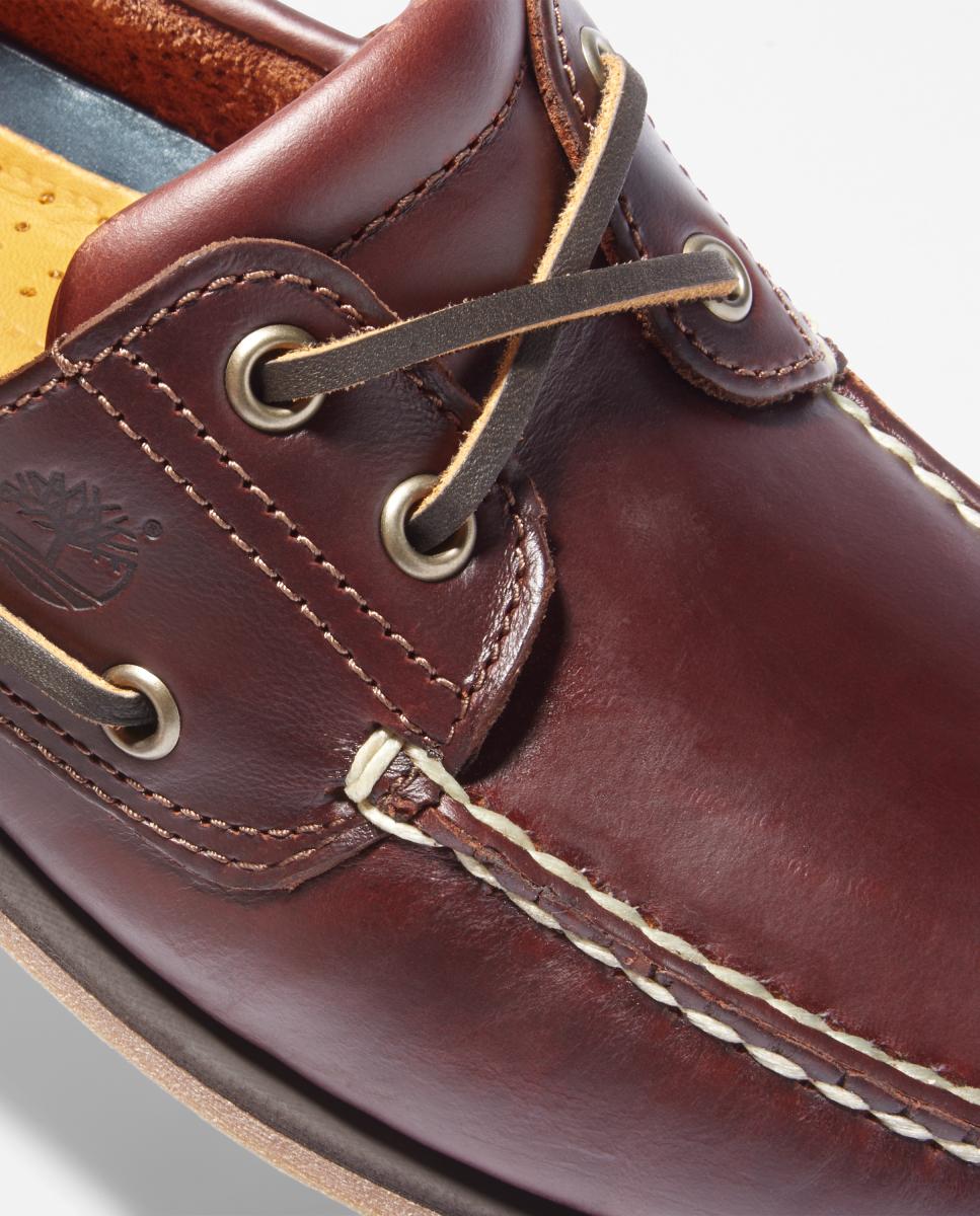 Imagen 7 de Náutico clásico de 2 ojales para hombre en piel cosido a mano sistema de cordones de 360° y suela de caucho - Timberland - Marrón Marrón