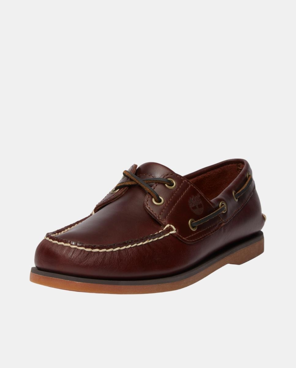 Imagen 10 de Náutico clásico de 2 ojales para hombre en piel cosido a mano sistema de cordones de 360° y suela de caucho - Timberland - Marrón Marrón