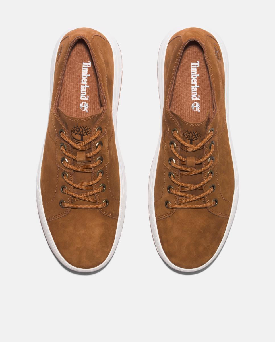 Sapatilhas Baixas Maple Grove em Pele Castanho-2