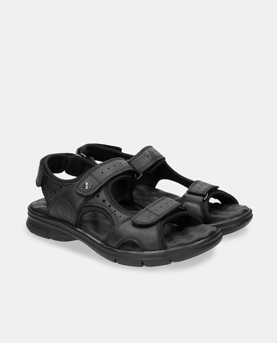 Sandálias Abertas Salton em Pele Waterproof Preto-3