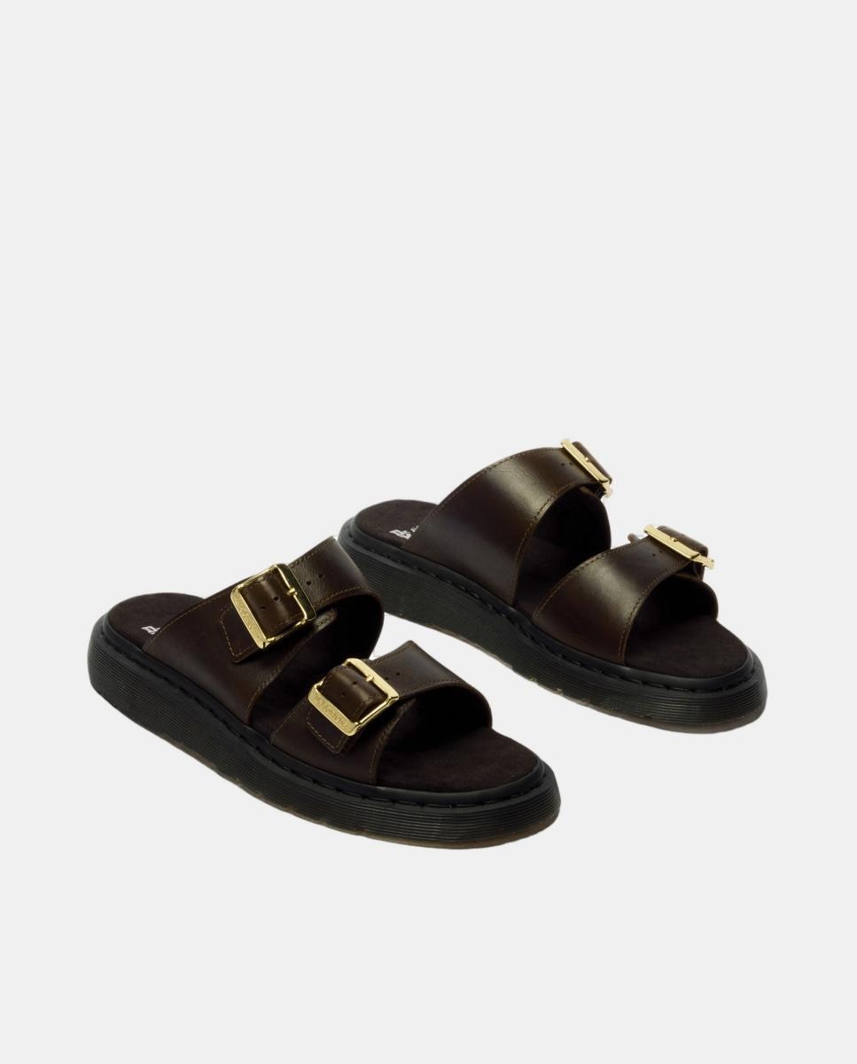 Sandálias Josef em Pele com Fivela Verde Azeitona-3