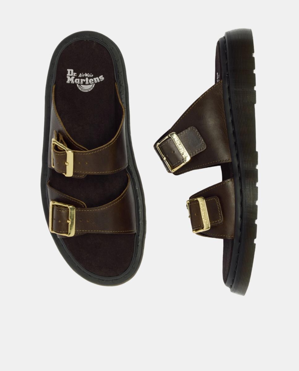 Sandálias Josef em Pele com Fivela Verde Azeitona-5