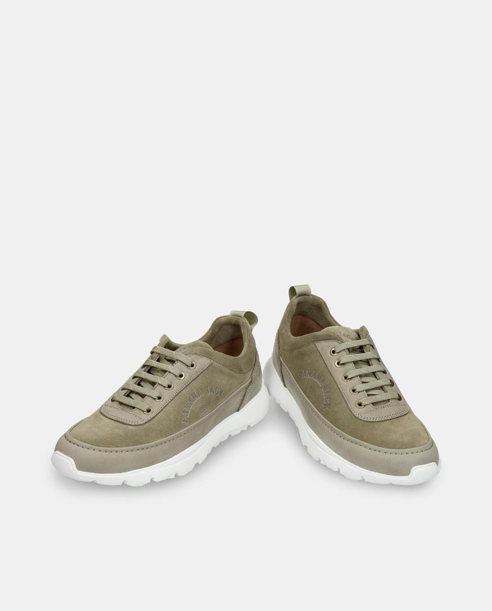 Sapatilhas em Velour com Forro de Pele Verde pardo-2