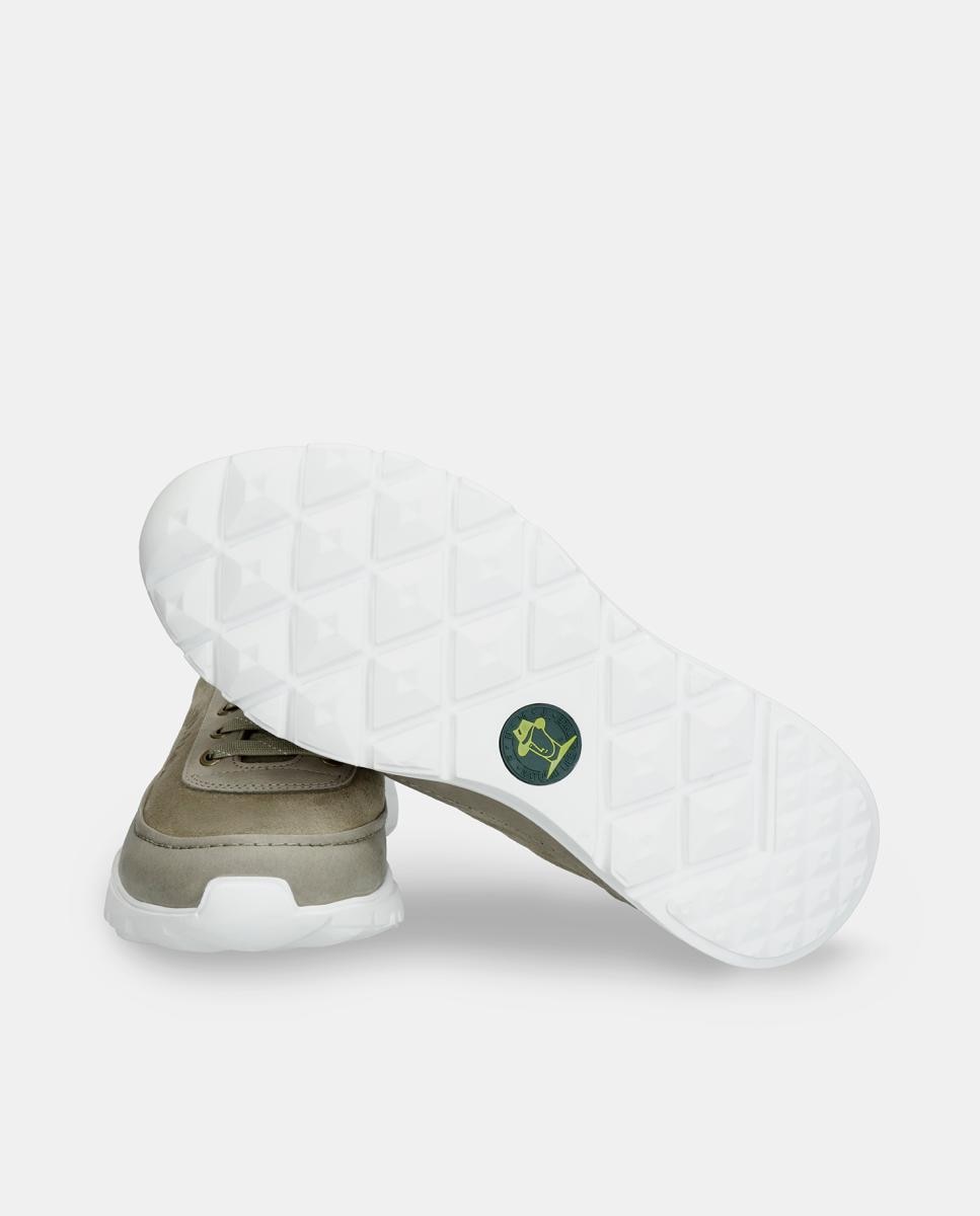 Sapatilhas em Velour com Forro de Pele Verde pardo-3