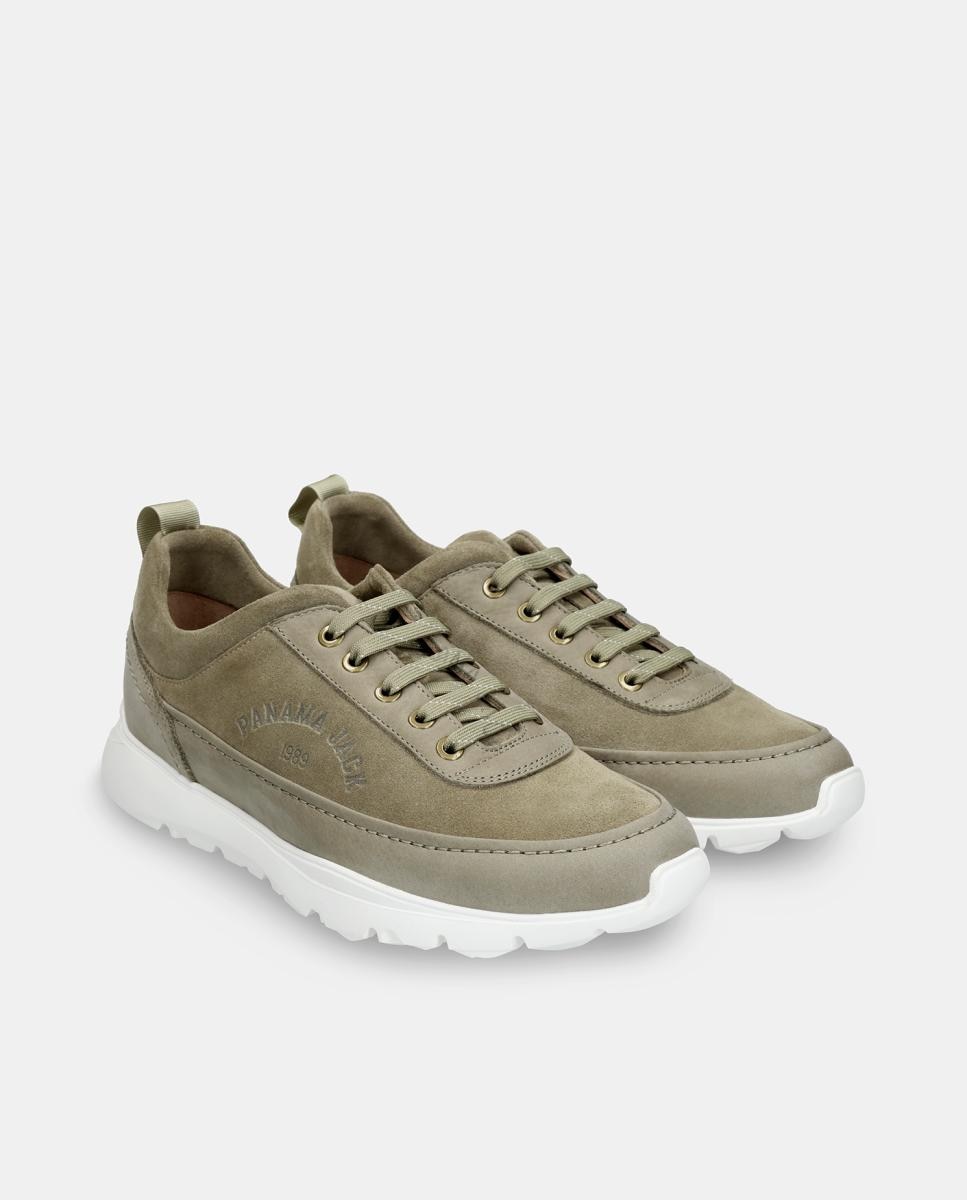 Sapatilhas em Velour com Forro de Pele Verde pardo-4