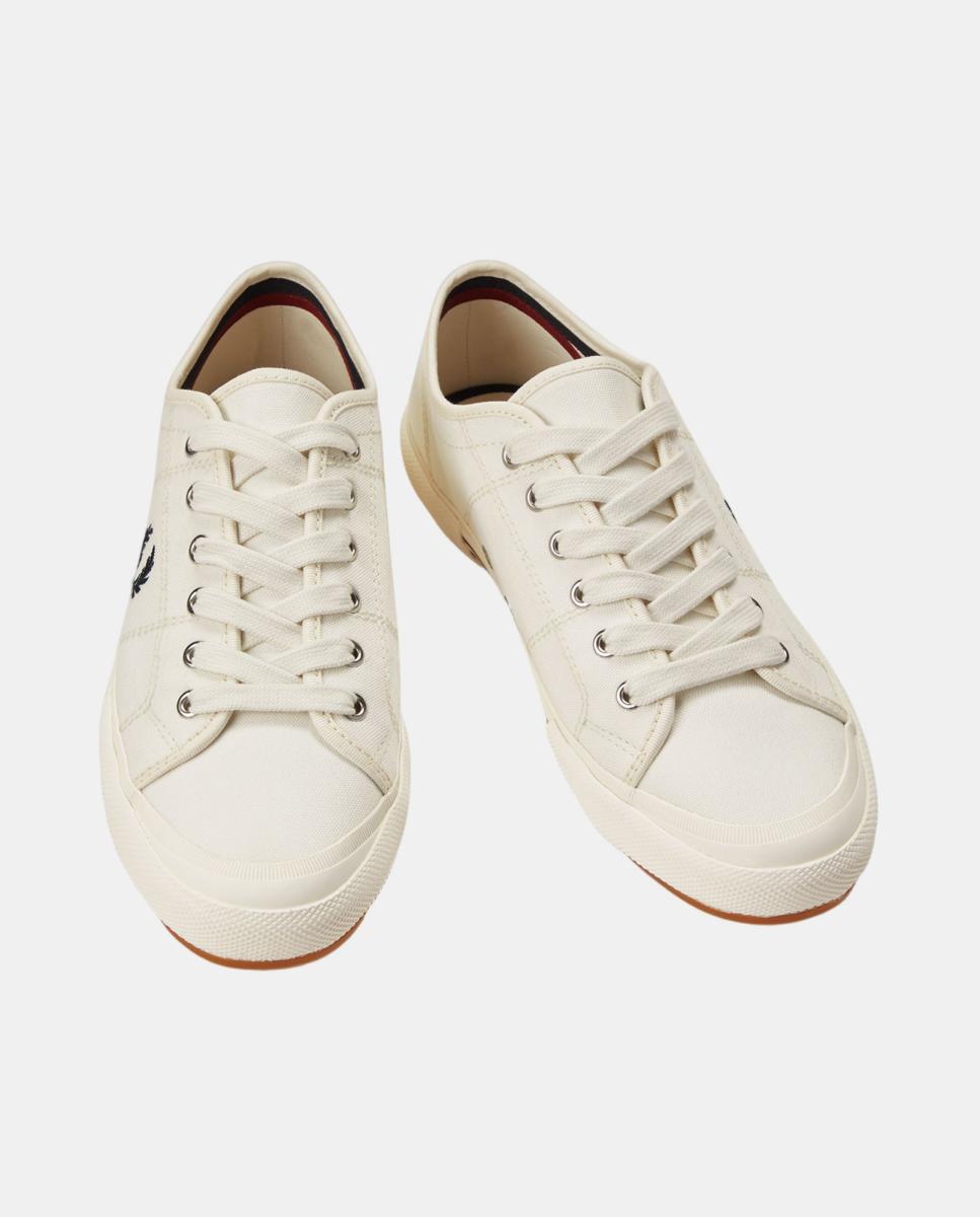 Zapatilla hombre B708 vintage tennis canvas - Fred Perry - Blanco Blanco-6