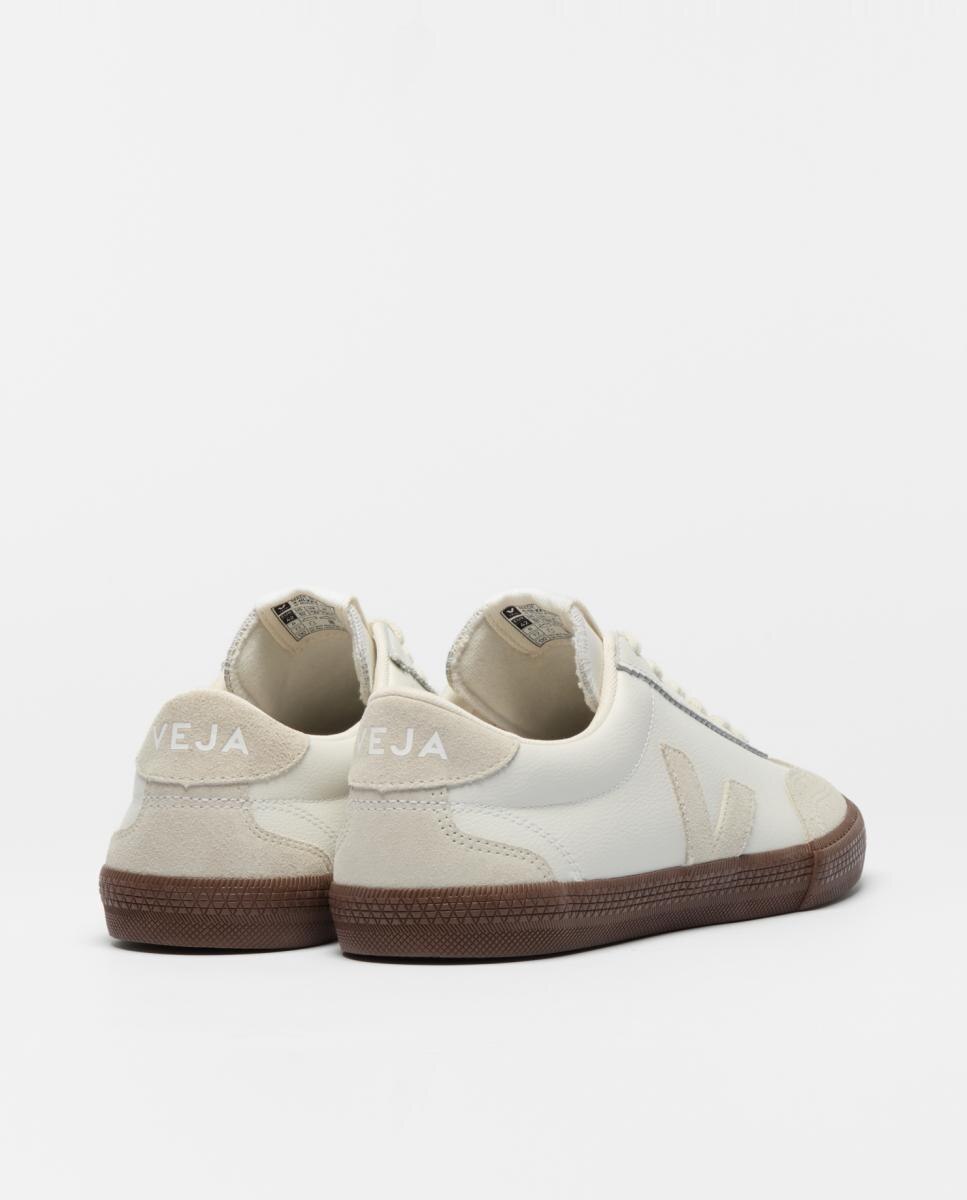 Sapatilhas Modelo Volley de Couro com Atacadores Branco-2
