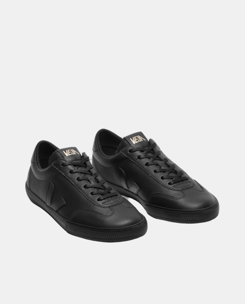 Sapatilhas Modelo Volley Signature de Couro com Atacadores Preto-3