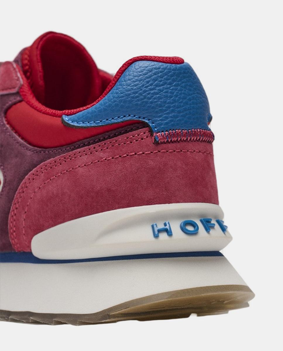 Sapatilhas em Pele com Plataforma Baixa Vermelho-3