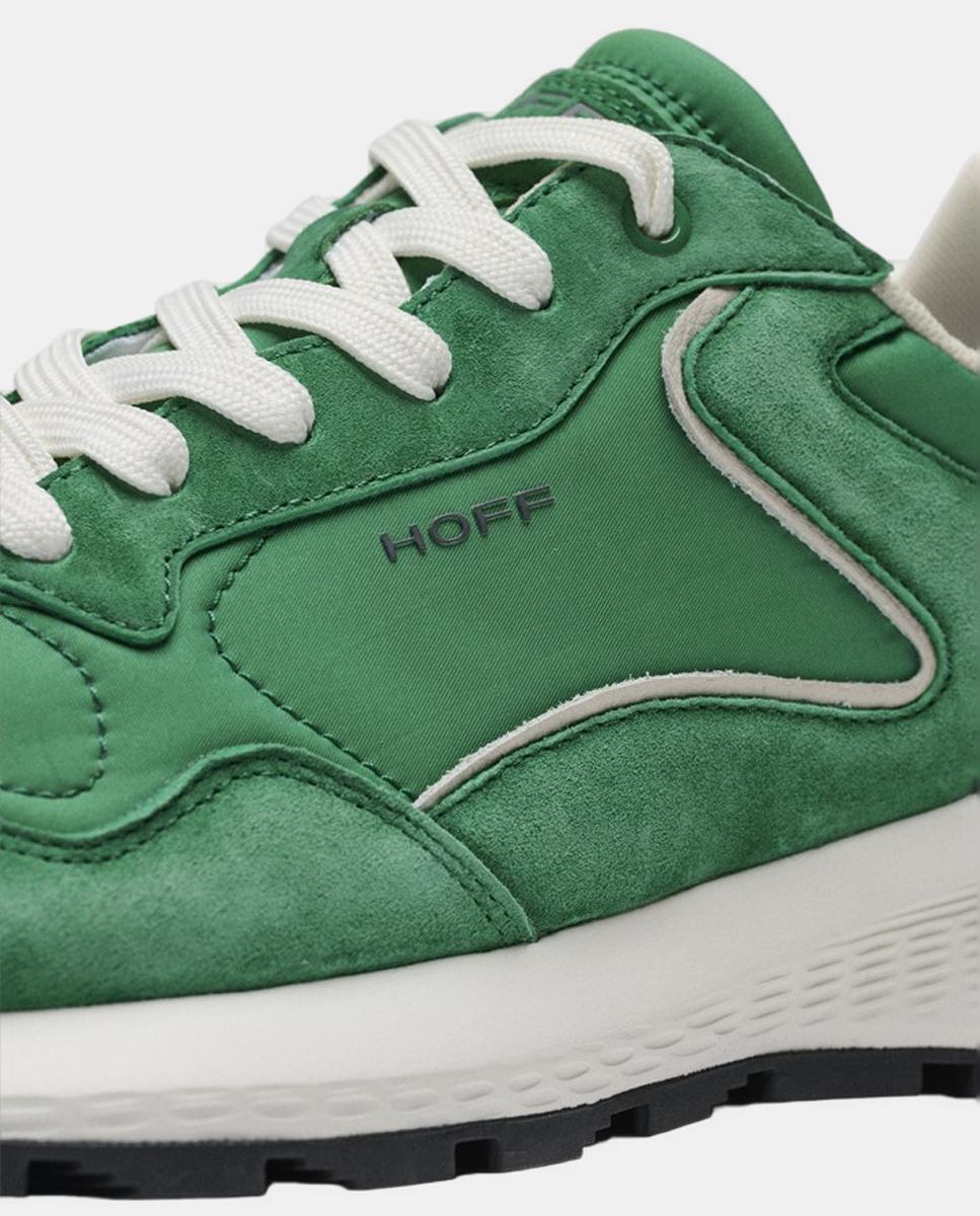 Sapatilhas em Pele com Plataforma Baixa Verde-3