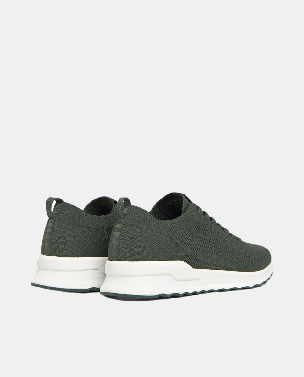 Sapatilhas Modelo Conde Knit Plain em Poliéster Reciclado e Outros Materiais Reciclados Verde-5