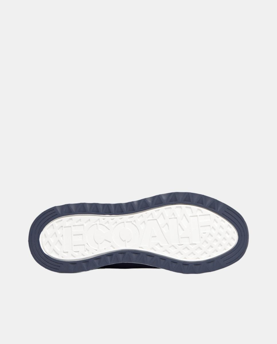 Sapatilhas Modelo Conde Knit Plain em Poliéster Reciclado e Outros Materiais Reciclados Azul-2