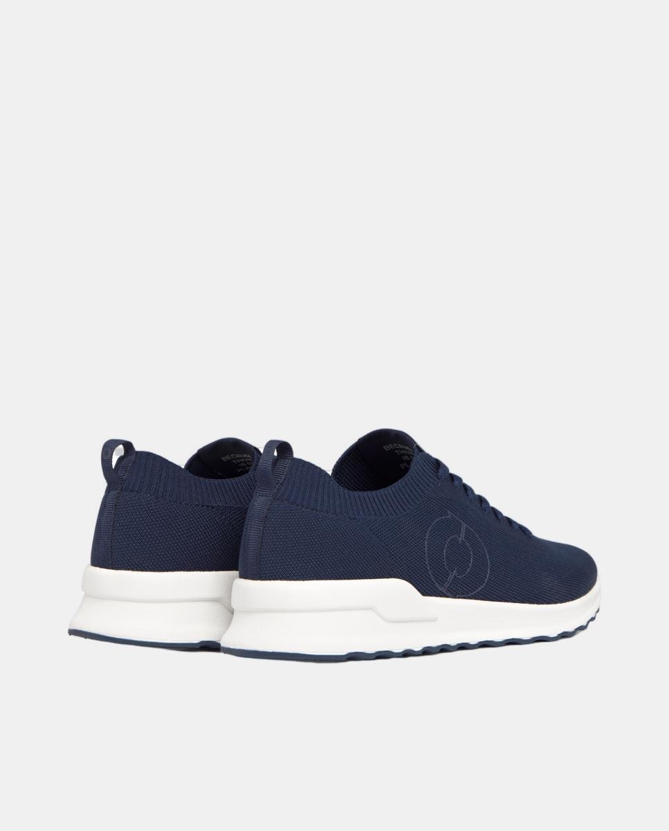 Sapatilhas Modelo Conde Knit Plain em Poliéster Reciclado e Outros Materiais Reciclados Azul-5