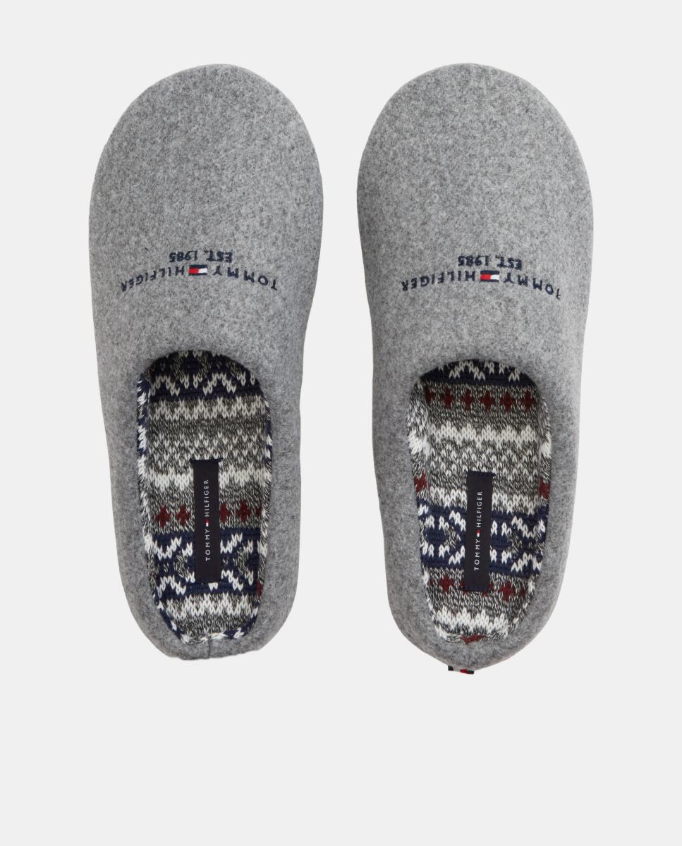 Imagen 3 de Zapatilla de casa de hombre con logo TH - Tommy Hilfiger - Gris Suave Gris Suave
