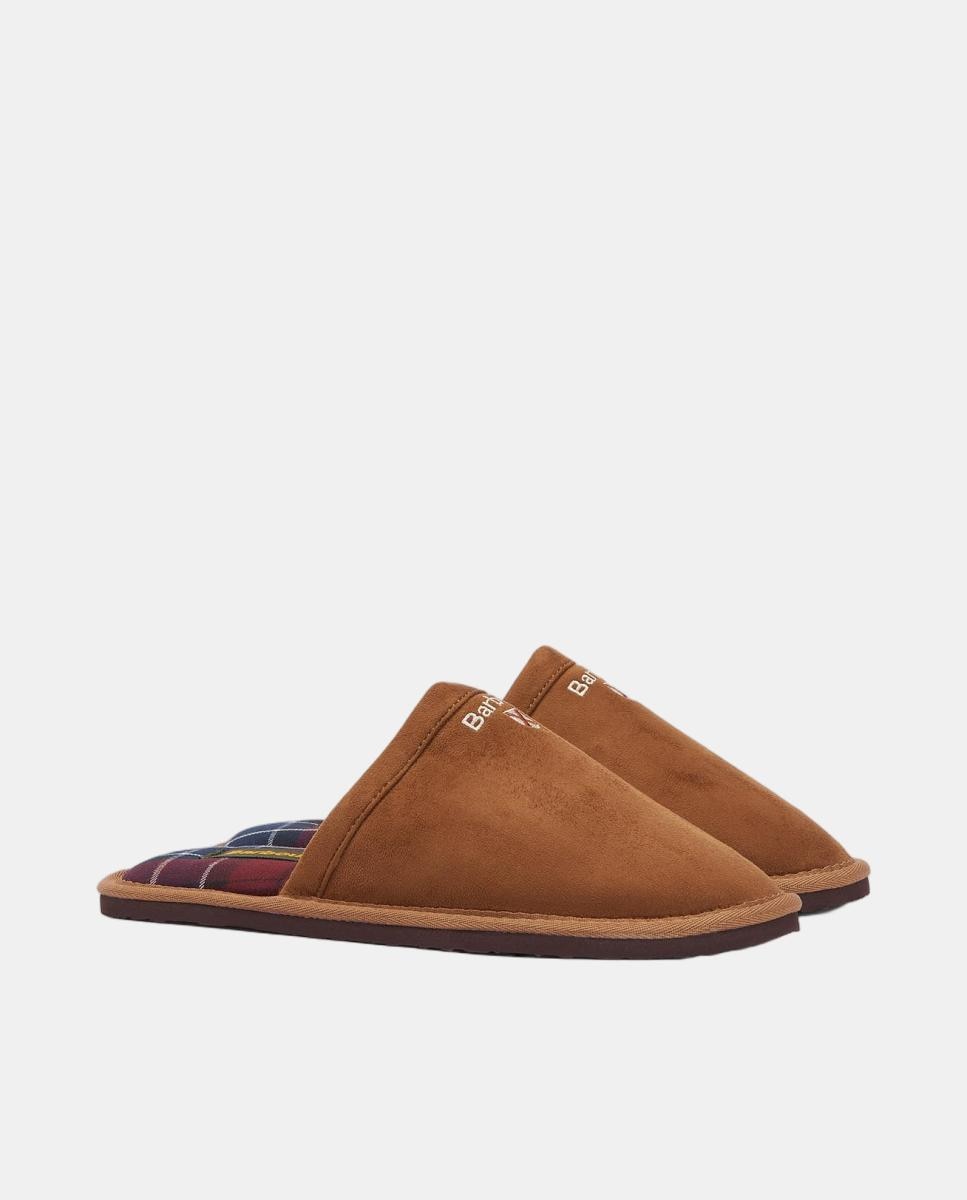 Pantufas tipo mula de camurça sintética Castanho caramelo-2