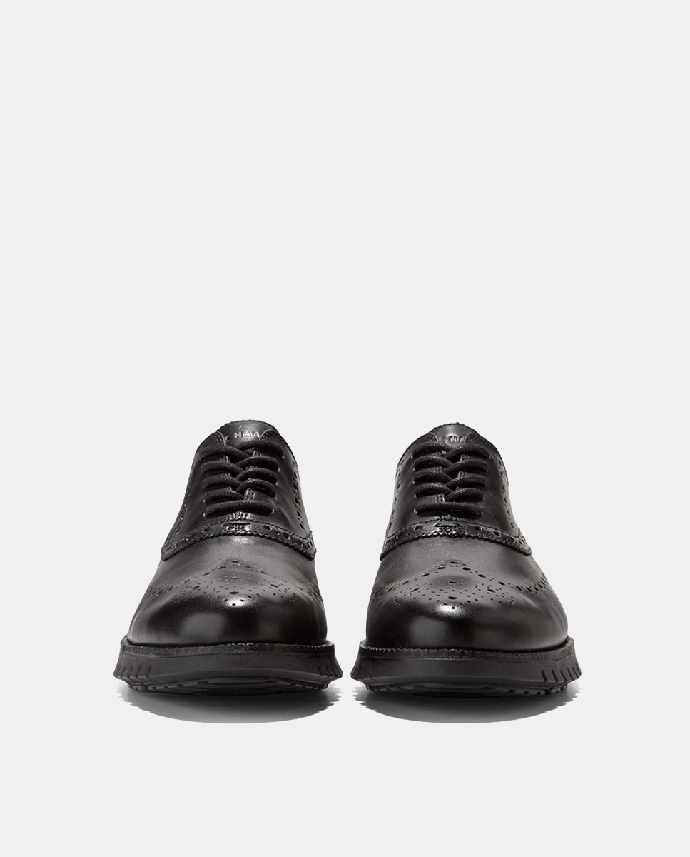 Sapatos em Pele Oxford Wingtip Preto-2