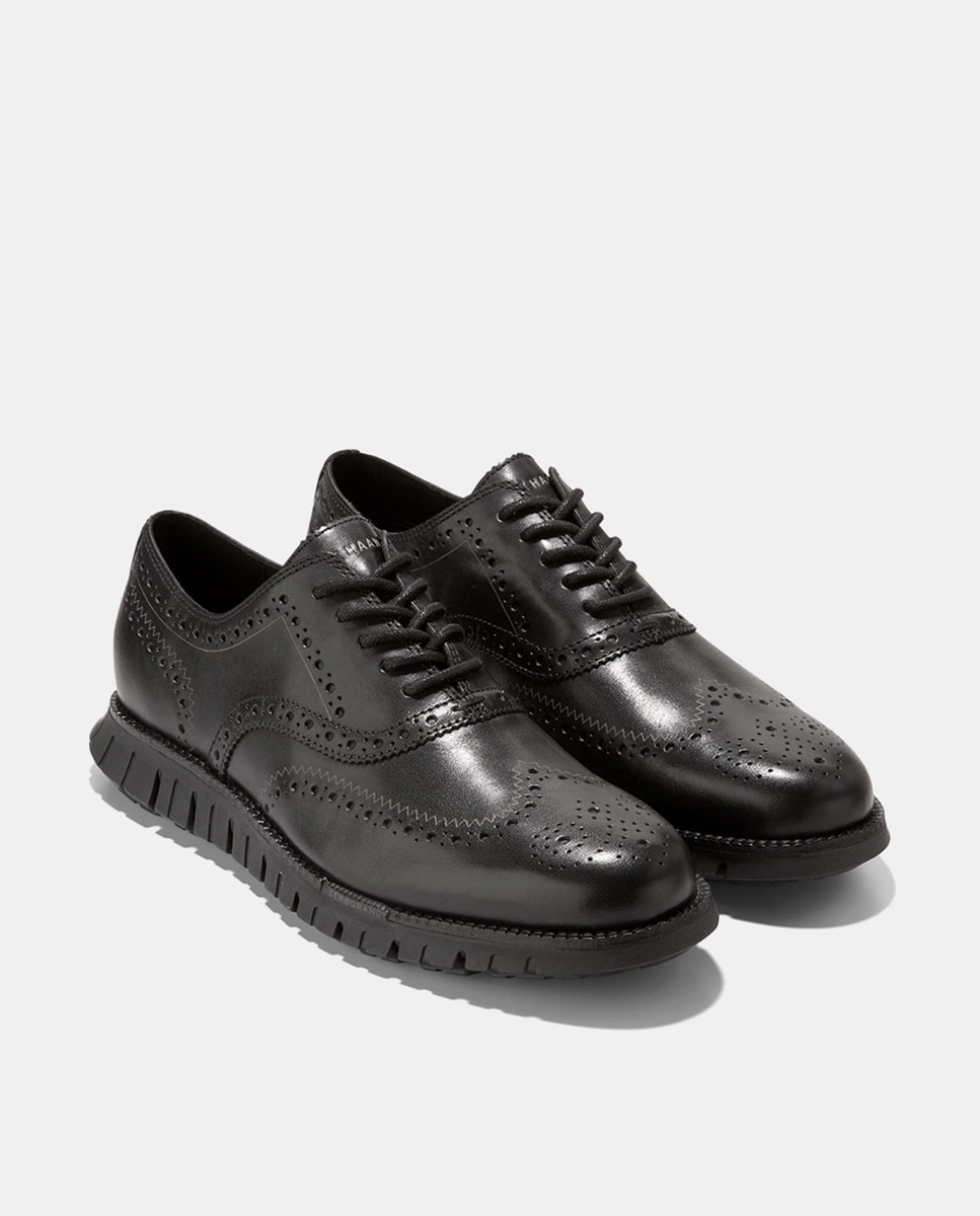 Sapatos em Pele Oxford Wingtip Preto-4