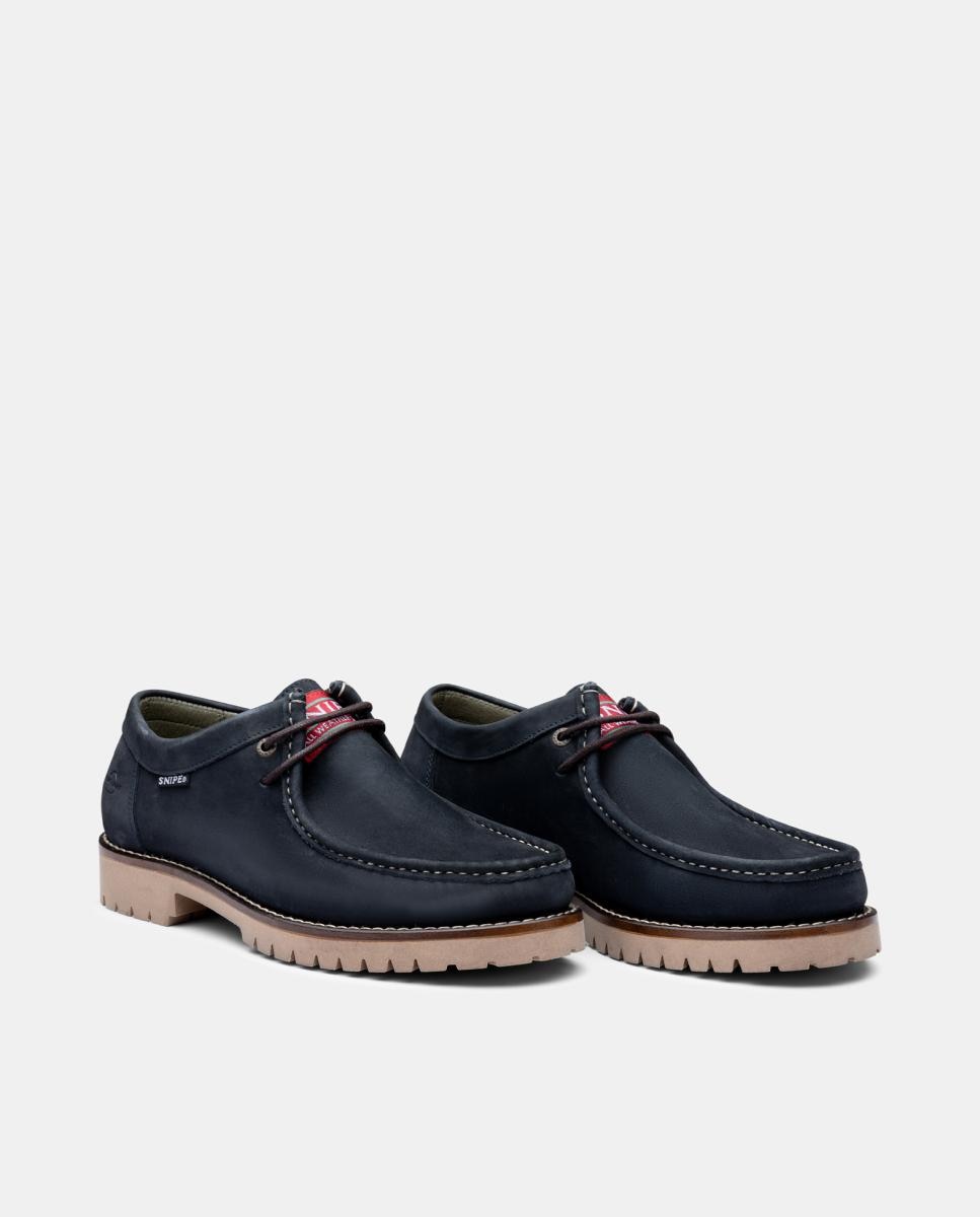 Wallabees em Nobuck Engordurada Azul-marinho-2