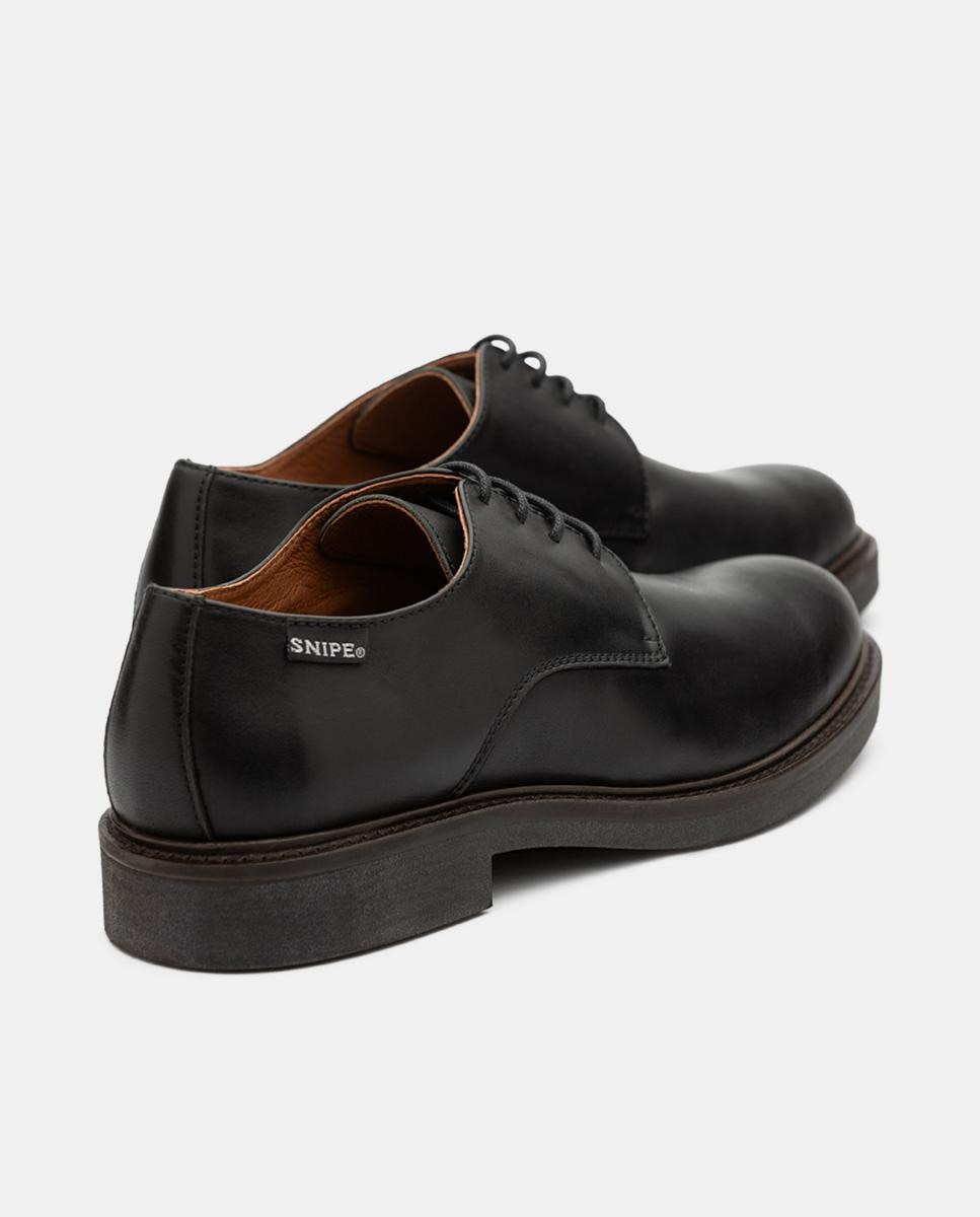 Sapatos Blucher em Pele Preto-3