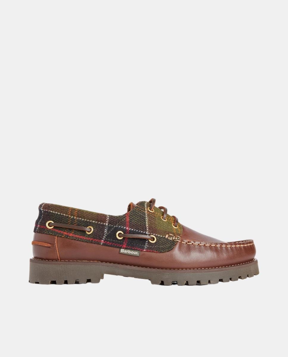 Zapato de hombre tipo náutico con suela de goma Barbour - Marrón oscuro Marrón oscuro-1