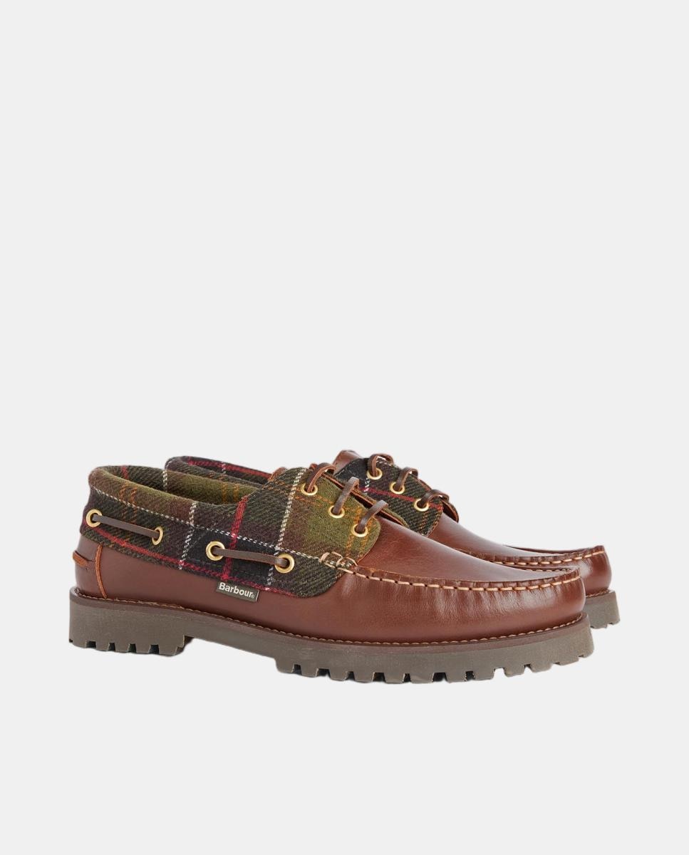 Zapato de hombre tipo náutico con suela de goma Barbour - Marrón oscuro Marrón oscuro-3