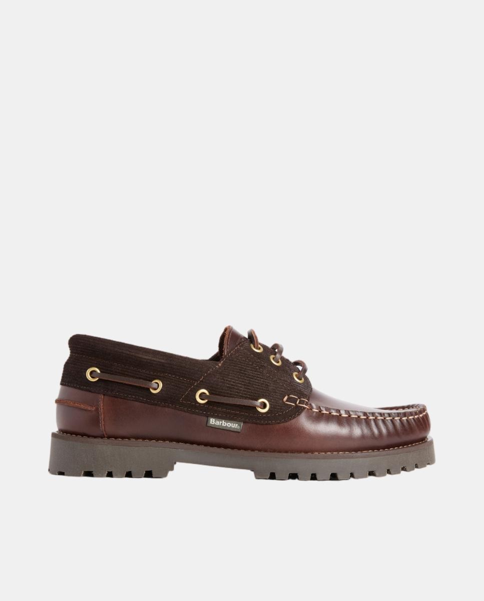 Zapato de hombre tipo náutico con suela de goma Barbour - Marrón oscuro Marrón oscuro-1