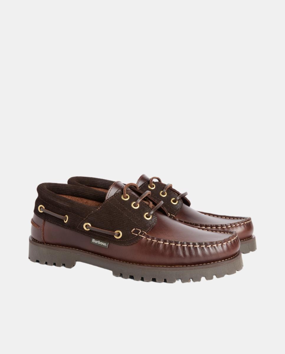 Zapato de hombre tipo náutico con suela de goma Barbour - Marrón oscuro Marrón oscuro-2