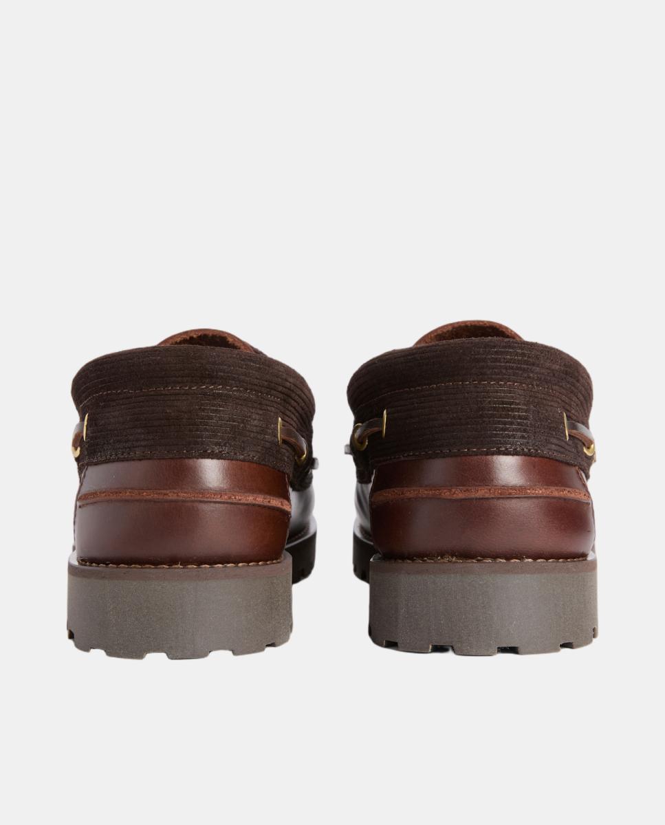 Zapato de hombre tipo náutico con suela de goma Barbour - Marrón oscuro Marrón oscuro-3