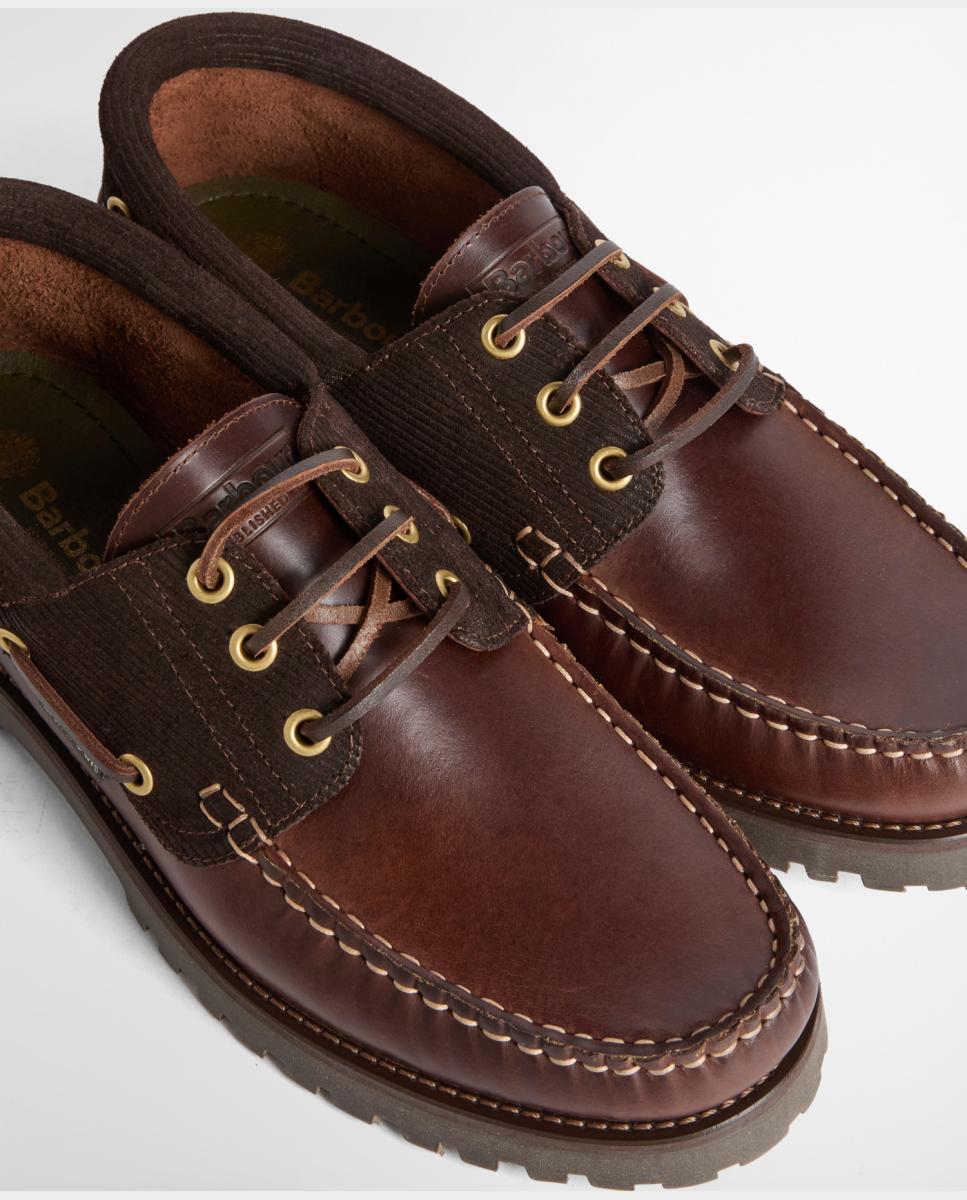 Zapato de hombre tipo náutico con suela de goma Barbour - Marrón oscuro Marrón oscuro-4