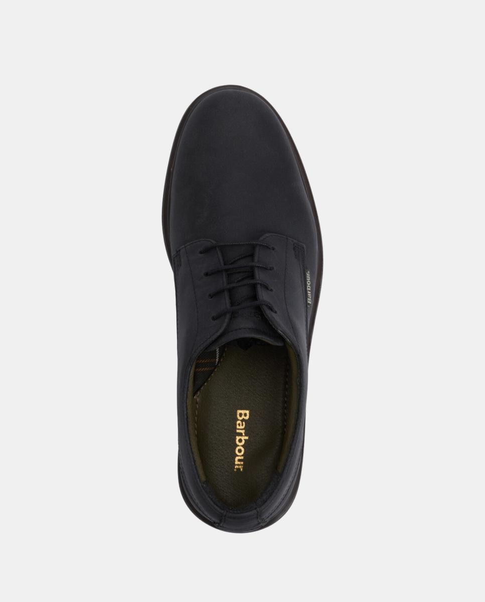 Zapato de hombre de piel con cordones de 4 ojales - Barbour - Negro Negro-5