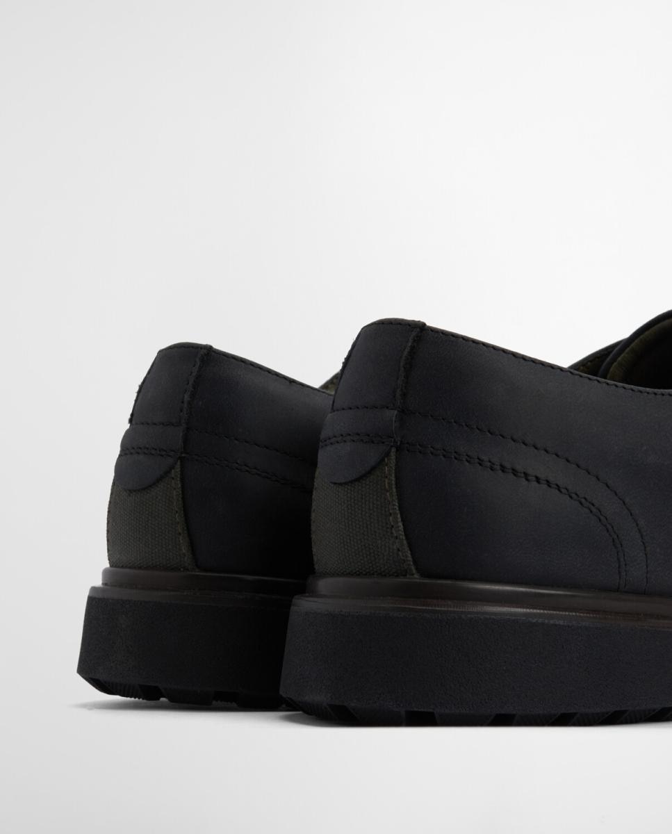 Zapato de hombre de piel con cordones de 4 ojales - Barbour - Negro Negro-7