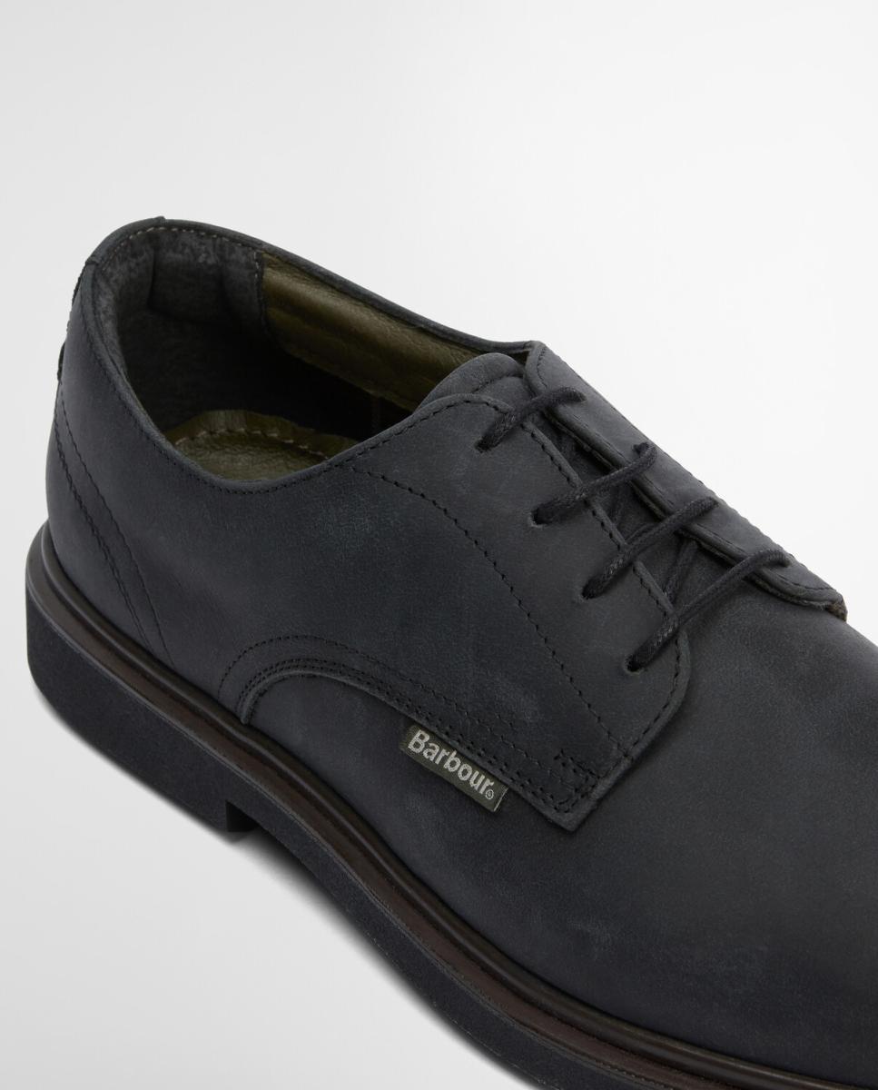 Zapato de hombre de piel con cordones de 4 ojales - Barbour - Negro Negro-8